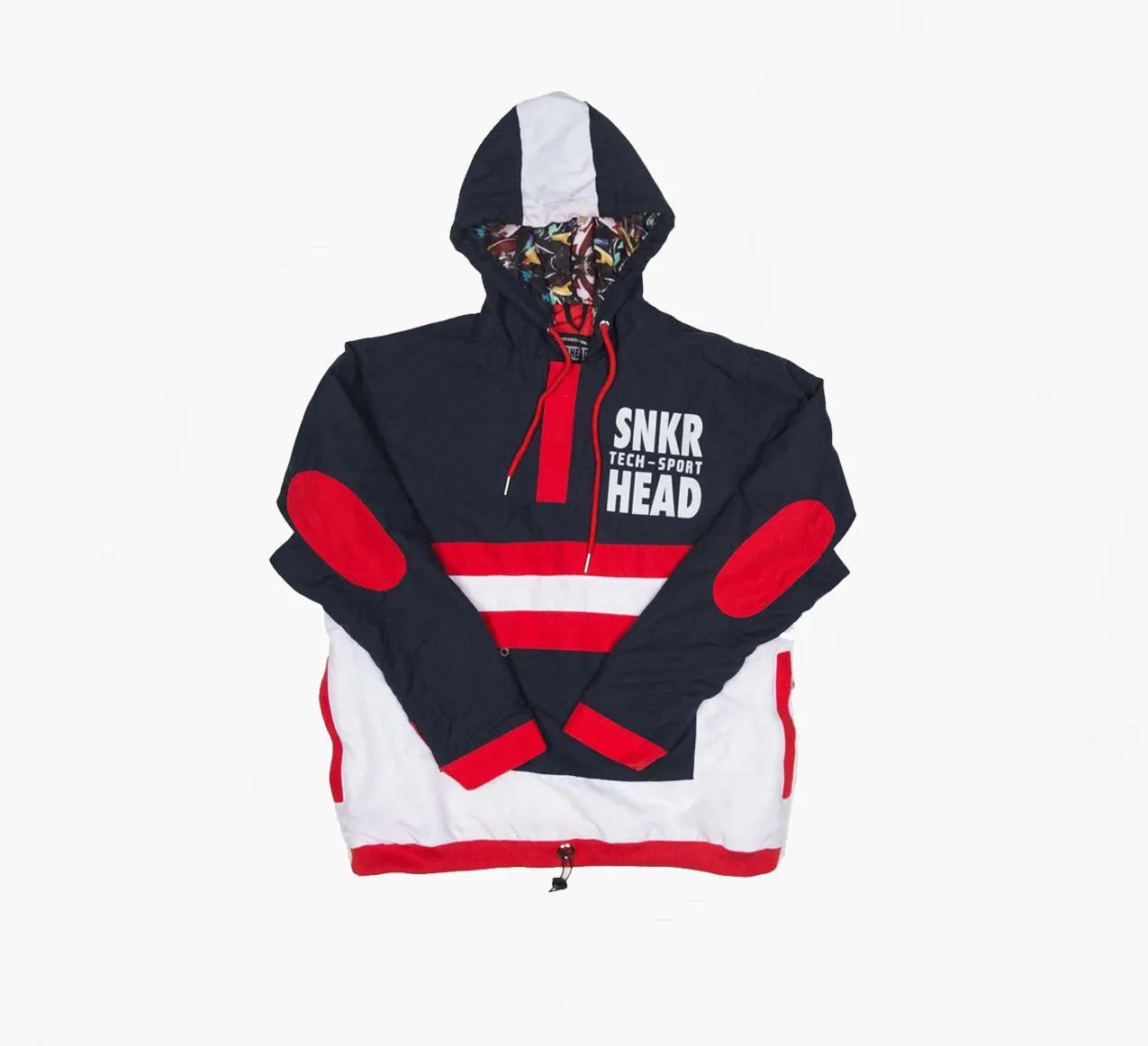SNKR HEAD Tech-Sport International Windbreaker Jacket (Red, White, Blue)