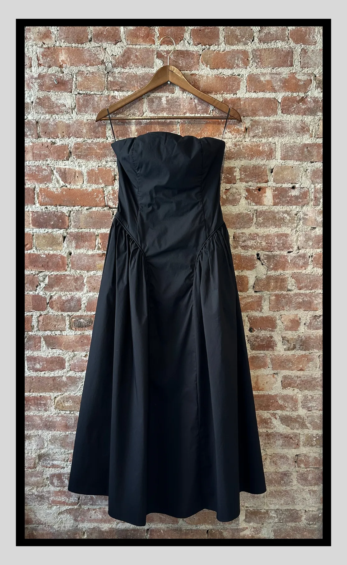 Strapless Midi Dress - Available in Black and Ecru Colors
