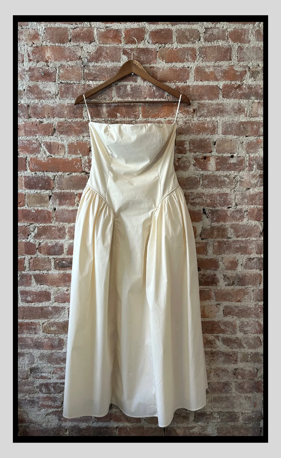 Strapless Midi Dress - Available in Black and Ecru Colors