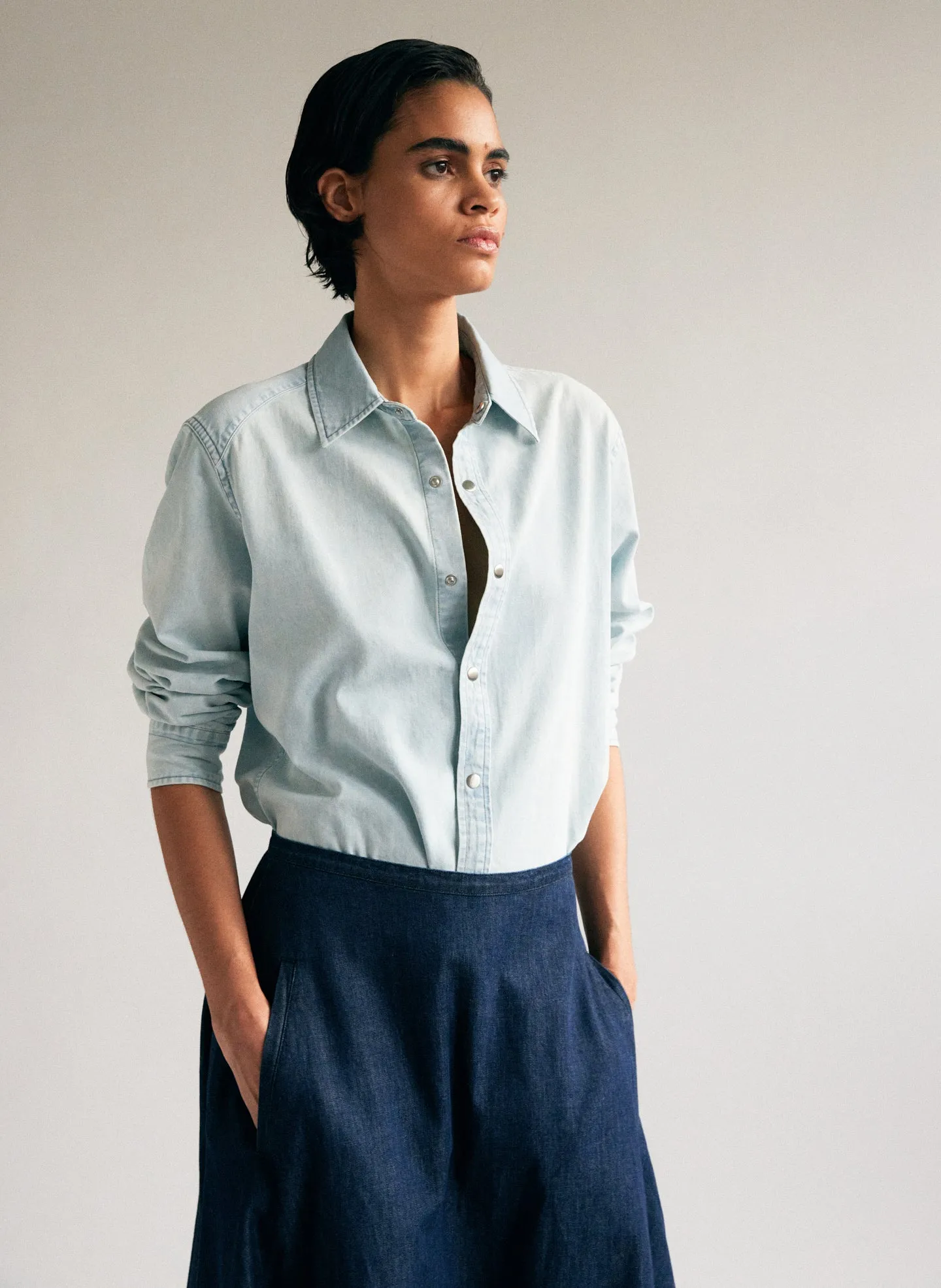Summer Denim Charlie Slim Men's Shirt