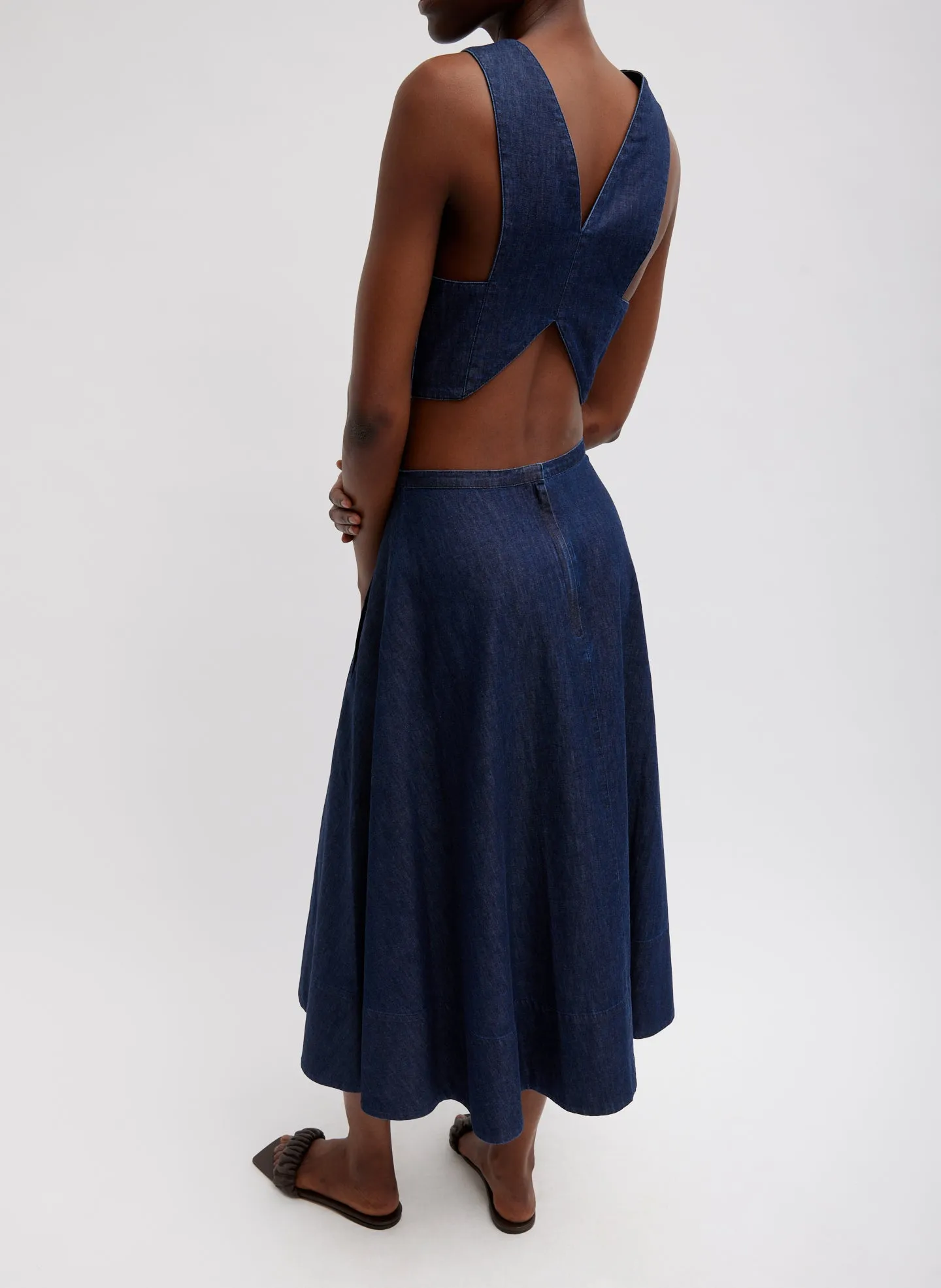 Summer Denim Square Neck Cropped Top