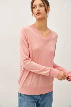 Sweater | Light V-Neck Coral