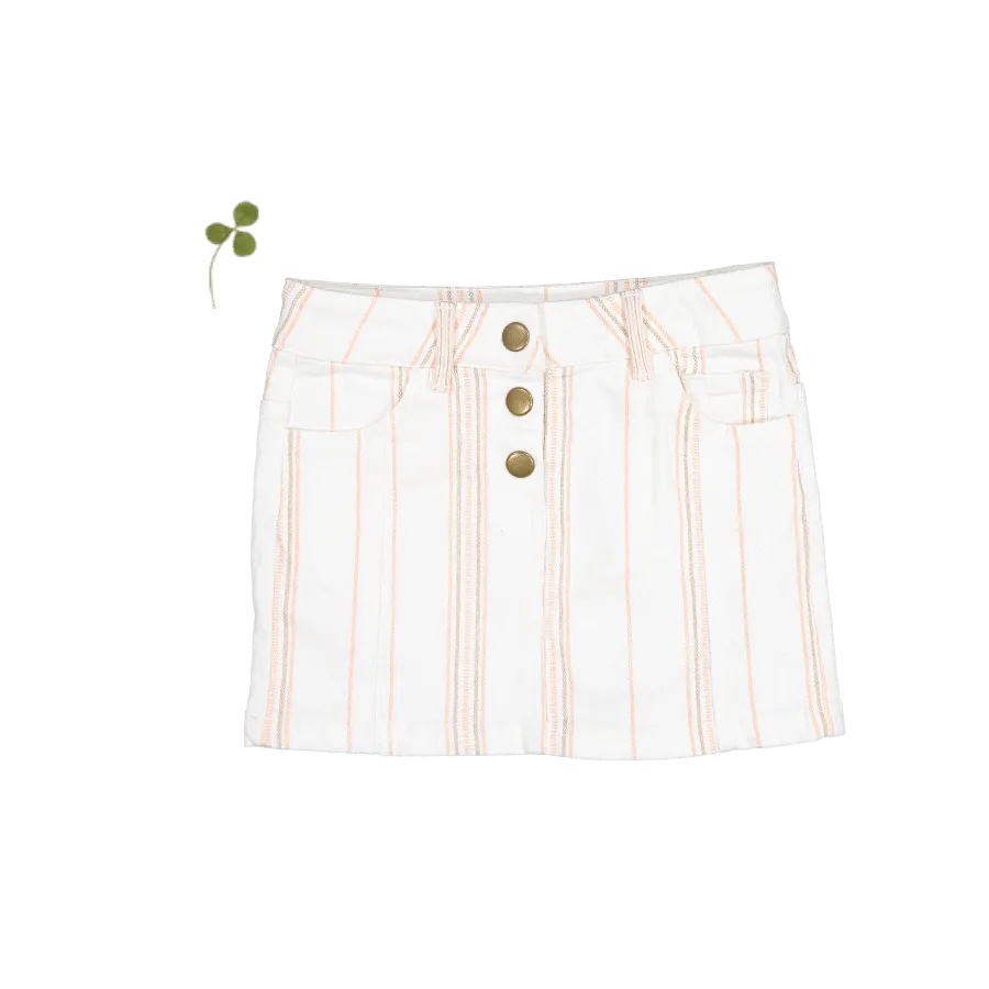The Denim Skirt - Rose Stripe