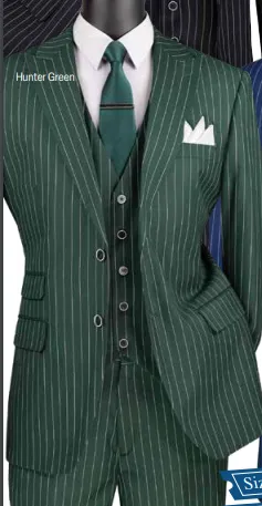 Vinci Executive 3pcs Suit V2RS-9 Pin Stripe