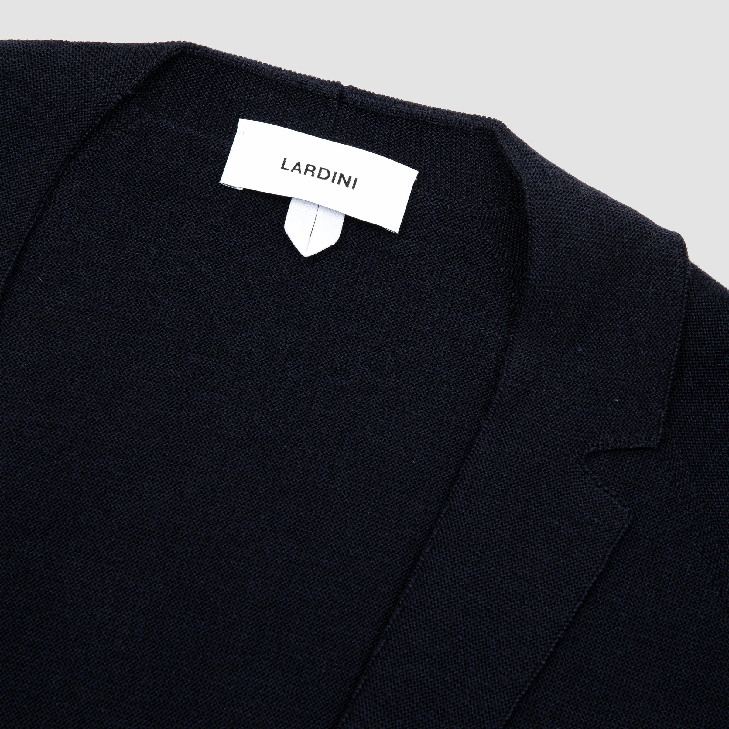Wool Cashmere and Silk Single Breasted Knit Sport Jacket - Navy