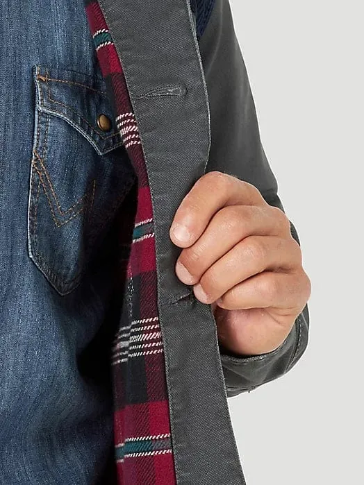 Wrangler Quilt lined Barn Coat Navy Pinstripe