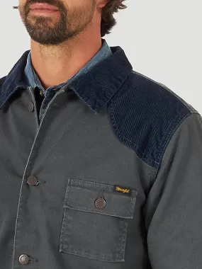 Wrangler Quilt lined Barn Coat Navy Pinstripe